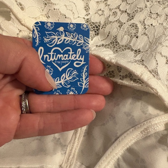 Free People Intimately Lace Longline Bralette Ivory Small NWT 0269 - Picture 5 of 6